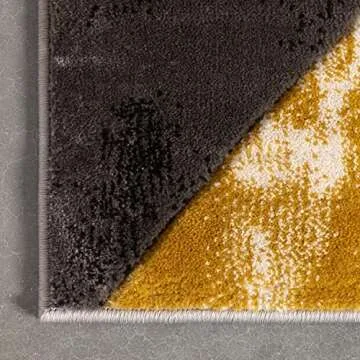 Well Woven Rheta Gold Modern Geometric Stripes & Angles Pattern Area Rug 5x7 (5'3" x 7'3")