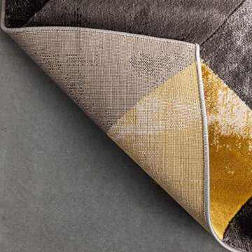 Well Woven Rheta Gold Modern Geometric Stripes & Angles Pattern Area Rug 5x7 (5'3" x 7'3")