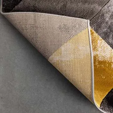 Well Woven Rheta Gold Modern Geometric Stripes & Angles Pattern Area Rug 5x7 (5'3" x 7'3")