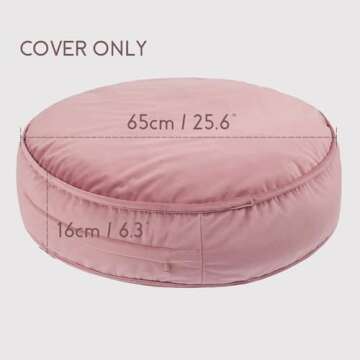 YIUOR Dusty Rose Round Floor Pillow Cover - Plush and Stylish