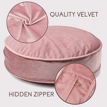 YIUOR Dusty Rose Round Floor Pillow Cover - Plush and Stylish