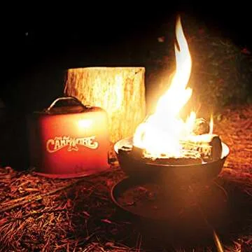 Camco Little Red Campfire 11.25 Inch Outdoor Portable Tabletop Propane Heater Fire Pit Bowl with Adjustable Regulator and Realistic Log Piece, Red