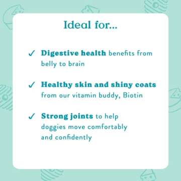 Bocce's Bakery Multivitamin Supplement for Dogs, Multi-Functional Daily Chews Made in The USA with an Essential Vitamin Blend, Digestion Joint Support, Cheese Honey, 60 ct