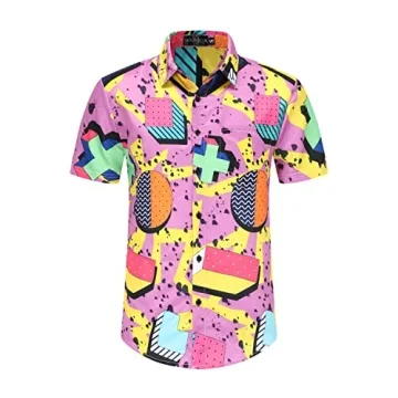 DOOPCCOR 80s Hawaiian Shirt Set for Men Stylish Retro Fashion