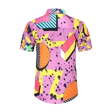 DOOPCCOR 80s Hawaiian Shirt Set for Men Stylish Retro Fashion