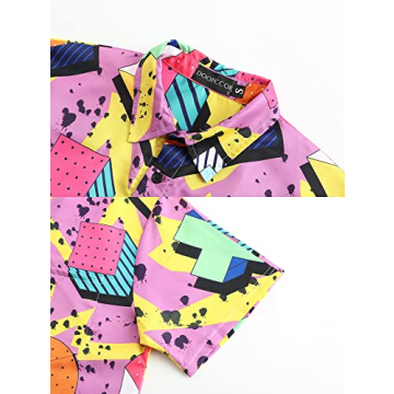 DOOPCCOR 80s Hawaiian Shirt Set for Men Stylish Retro Fashion