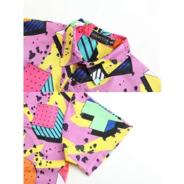 DOOPCCOR 80s Hawaiian Shirt Set for Men Stylish Retro Fashion