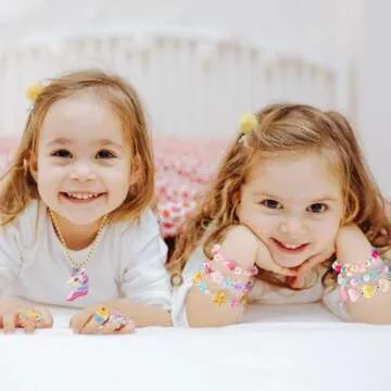 Kids Jewelry for Girls 4-6, Little Girls Play Jewelry Set for Toddlers Age 3-5 6-8, Childrens Princess Costume Dress Up Necklace Bracelets Rings, Unicorn Birthday Gifts for 3 4 5 7 6 8 Year Old