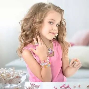 Kids Jewelry for Girls 4-6, Little Girls Play Jewelry Set for Toddlers Age 3-5 6-8, Childrens Princess Costume Dress Up Necklace Bracelets Rings, Unicorn Birthday Gifts for 3 4 5 7 6 8 Year Old