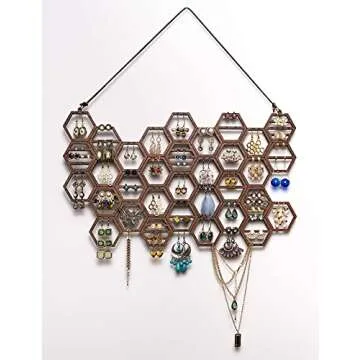 Heesch Honeycomb Earring Organizer for Wall Mount Display