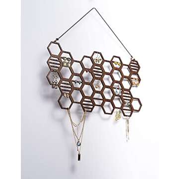 Heesch Honeycomb Earring Organizer for Wall Mount Display