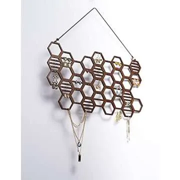 Heesch Honeycomb Earring Organizer for Wall Mount Display