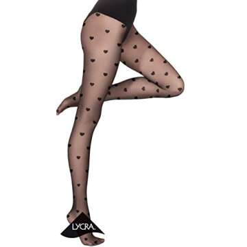 Gatta HEART TIGHTS | Fun Sheer Patterned Tights for Women