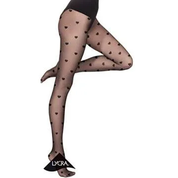Gatta HEART TIGHTS | Fun Sheer Patterned Tights for Women