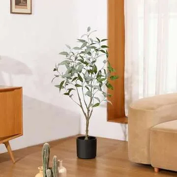 OAKRED 4FT Artificial Eucalyptus Tree for Home Decor