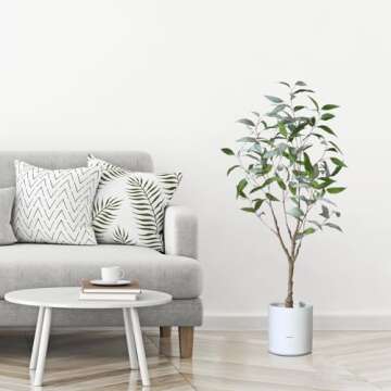 OAKRED 4FT Artificial Eucalyptus Tree for Home Decor
