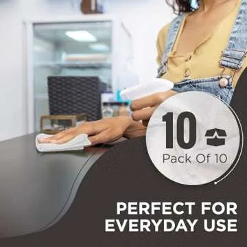 DecorRack 10 Pack 100% Cotton Wash Cloth, Luxurious Soft, 12 x 12 inch Ultra Absorbent, Machine Washable Premium Quality Washcloths, White (10 Pack)