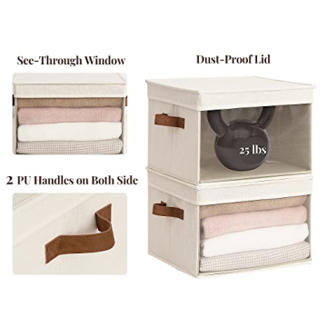 StorageWorks Storage Bins with Lids and Clear Windows
