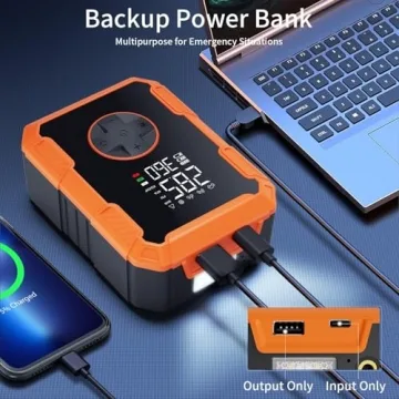 Portable Air Pump for Tires Cordless with LED Light