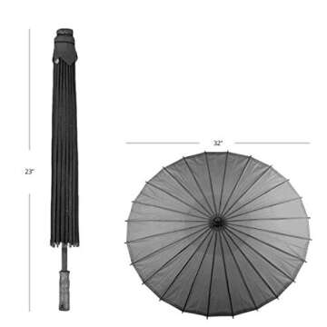 Koyal Wholesale 32" Ivory Paper Parasol Umbrella 4 Pack, Large Paper Umbrella Bulk, Paper Parasol Wedding Umbrellas, Ivory Parasol Umbrella Bridal Party Decor Photo Props, Sun Parasols for Shade