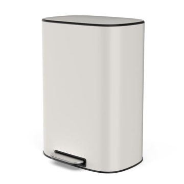 Elegant 13-Gallon Stainless Steel Trash Can with Soft Close Lid for Home and Office