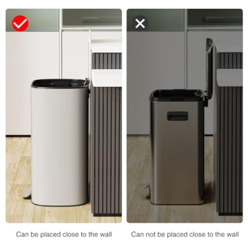 Modern 13 Gallon Stainless Steel Step Trash Can with Quiet Lid