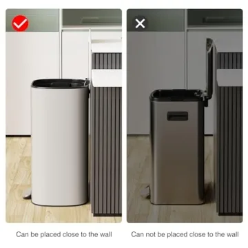 Modern 13 Gallon Stainless Steel Step Trash Can with Quiet Lid