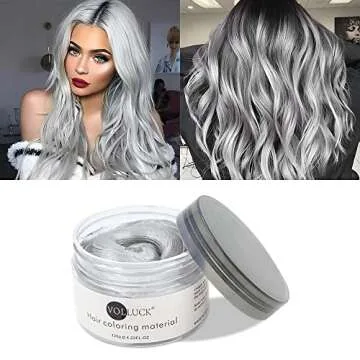 4 Hair Coloring Wax Temporary Hair Clay Pomades 4.23 oz- 4 in 1 Grey Purple Blue Pink - Natural Hair Dye Material Disposable Hair Styling Clay Ash for Cosplay,Halloween,Party