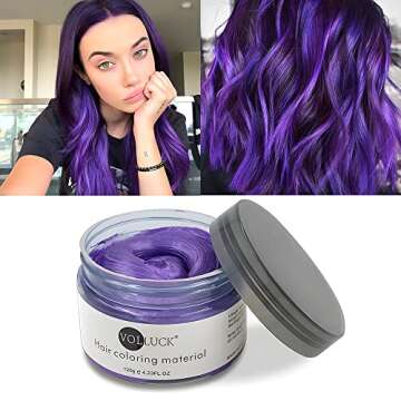 4 Hair Coloring Wax Temporary Hair Clay Pomades 4.23 oz- 4 in 1 Grey Purple Blue Pink - Natural Hair Dye Material Disposable Hair Styling Clay Ash for Cosplay,Halloween,Party