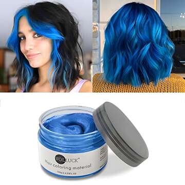 4 Hair Coloring Wax Temporary Hair Clay Pomades 4.23 oz- 4 in 1 Grey Purple Blue Pink - Natural Hair Dye Material Disposable Hair Styling Clay Ash for Cosplay,Halloween,Party