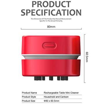 ODISTAR Desktop Vacuum Cleaner: Cordless Mini Table Dust Sweeper