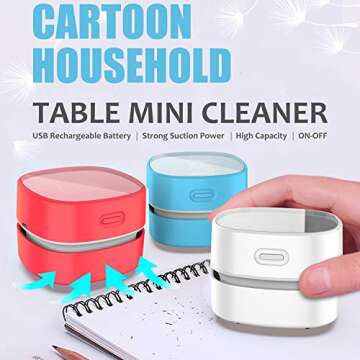 ODISTAR Cordless Mini Desktop Vacuum Cleaner for All Ages