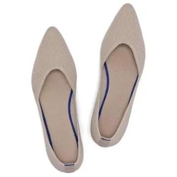 BEJINASH Women's Pointed Toe Flats - Comfortable Dress Shoes