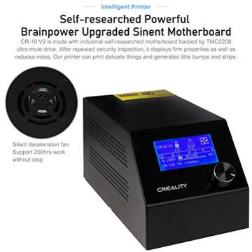 Creality CR-10 V2 3D Printer with Silent Motherboard New Titan Direct Drive Double Y-Axis Smart 3D Printer Dual Cooling Fans Large Print Size 300 x 300 x 400mm