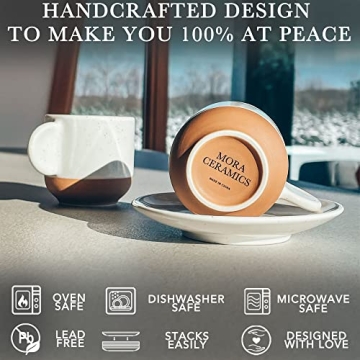 Mora Ceramic Mini Espresso Cups Set of 4 for Stylish Coffee