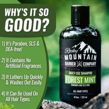 Rocky Mountain Barber Company Men's Shampoo for All Hair Types