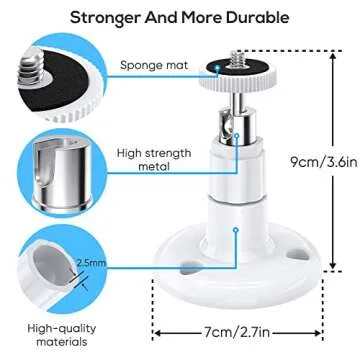 FastSnail Wall Mount Compatible with Wyze Cam Pan V3 & Wyze Cam V4/V3 & Wyze Cam Outdoor/Indoor, 360 Degree Swivel Adjustable Bracket for Wyze Cam and Other Camera with Same Interface 2 Pack