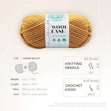 Lion Brand Wool-Ease Thick & Quick Yarn - Mustard Color