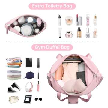 ETRONIK Gym Bag for Women, Personal Item Travel Bag with Shoes Compartment, Weekender Overnight Duff...