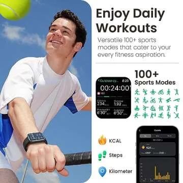 TOZO S3 Smart Watch (Answer/Make Call) Bluetooth Fitness Tracker with Heart Rate, Blood Oxygen Monitor, Sleep Analyzer IP68 Waterproof 1.83 Inch HD Color for Men Women Compatible iPhone & Android