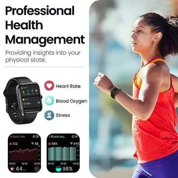 TOZO S3 Smart Watch (Answer/Make Call) Bluetooth Fitness Tracker with Heart Rate, Blood Oxygen Monitor, Sleep Analyzer IP68 Waterproof 1.83 Inch HD Color for Men Women Compatible iPhone & Android
