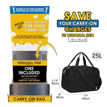 Narwey 18" Laptop Compartment Travel Bag for Airlines