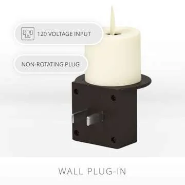 Luminara Flameless Candle Nightlight - Patented Flickering Real-Flame Effect Technology Mimics Real Candle - Plugs into Vertical Outlet Only - Dusk to Dawn Sensor Auto Switch On/Off (Black)