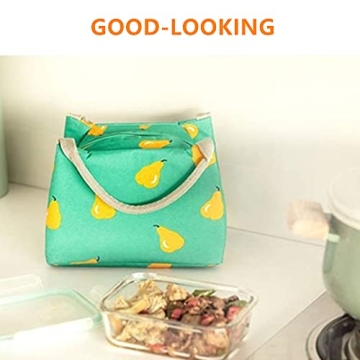 Markar Insulated Lunch Bag for Women and Men,Reusable Meal Prep Lunch Box for Work,Adult Portable Tote Lunchbox with Comfortable Handle Belt,Green