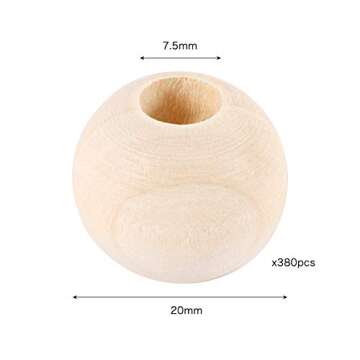 380pcs Natural Wooden Beads for Crafting and Jewelry Making