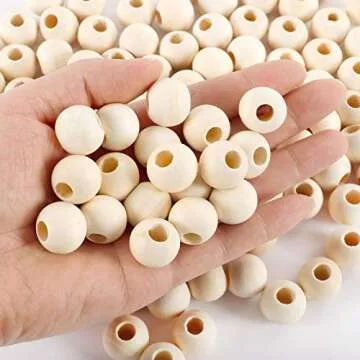 380pcs Natural Wooden Beads for Crafting and Jewelry Making