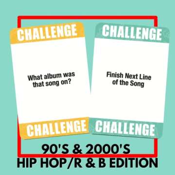 Lyrically Correct 90's and 2000's Hip Hop & R&B Music Trivia Card Game for Friends, Fun Party Game for Adults, Family Gatherings, Game Nights, and Finish The Lyrics Challenge
