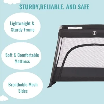 Dream On Me Travel Light Play Yard with Mesh Door Convenience