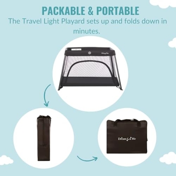 Dream On Me Travel Light Play Yard with Mesh Door Convenience