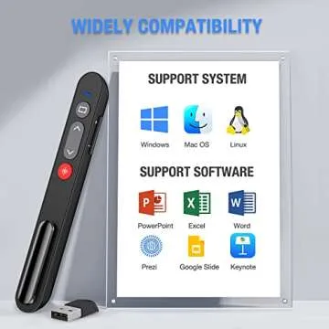 Laser Pointer for Presentations, Wireless Presenter Clicker for PowerPoint Slide with Hyperlink & Volume Control, Presentation Remote for Mac/Computer/Laptop, Google Slide/PPT/Keynote